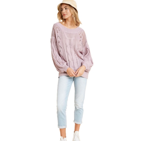 Cable Knit One Shoulder Sweater - Picture 5 of 5